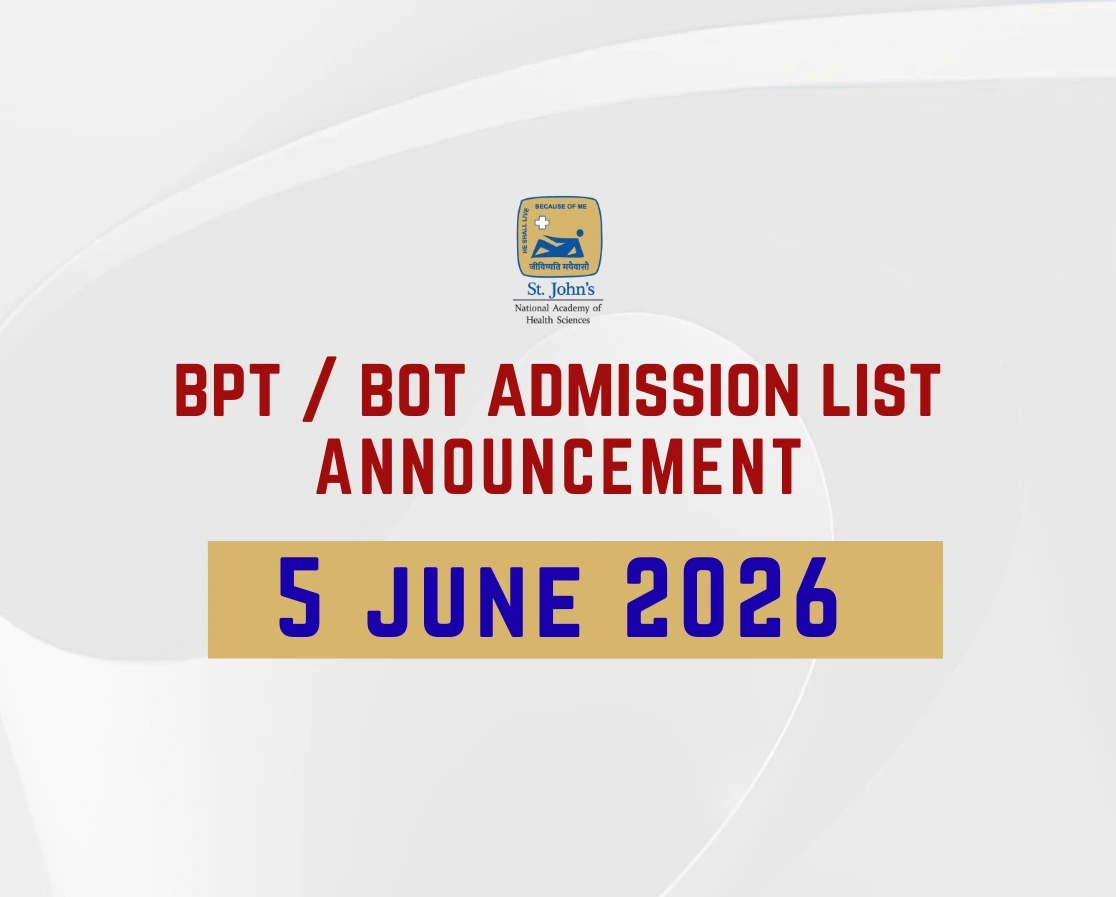 BOT/BPT Admissions 2026–2027 – Important Dates