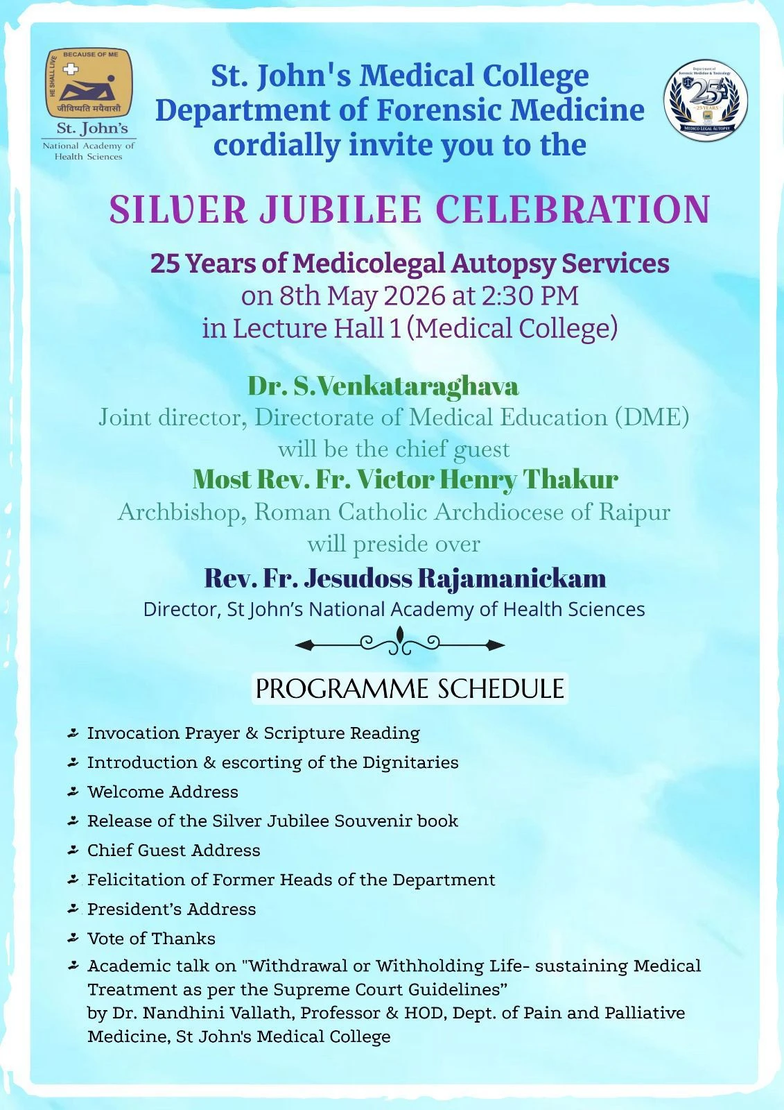 Silver Jubilee Celebration of Medicolegal Autopsy Services