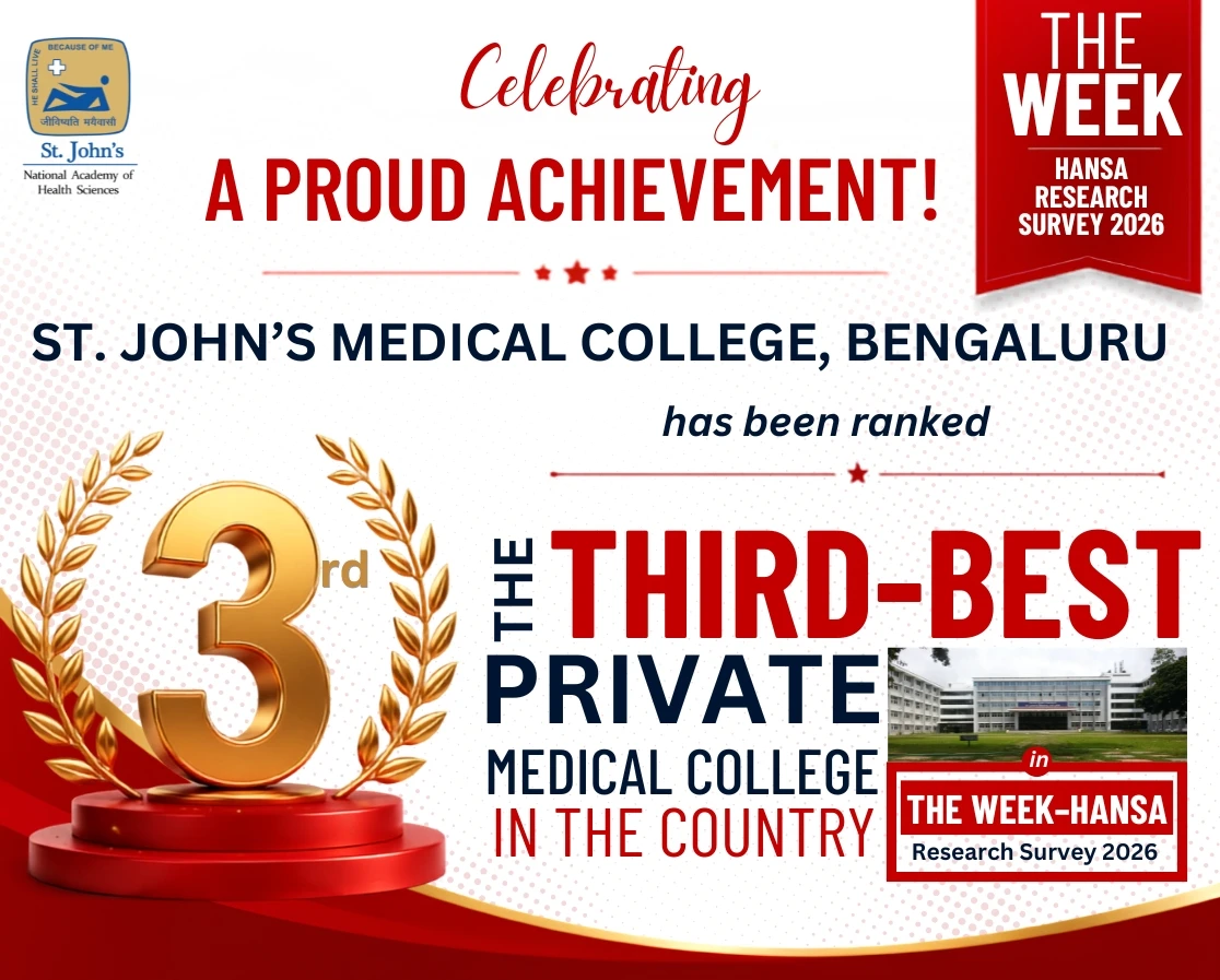 SJMC emerges as on outstanding private Medical college in the recent prestigious THE WEEK–HANSA Research Survey 2026