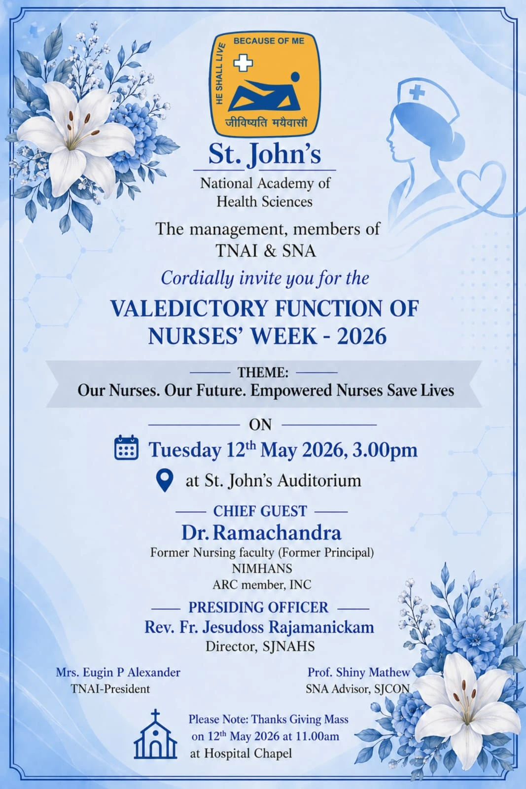 International Nurses Day - 12th May 2026.