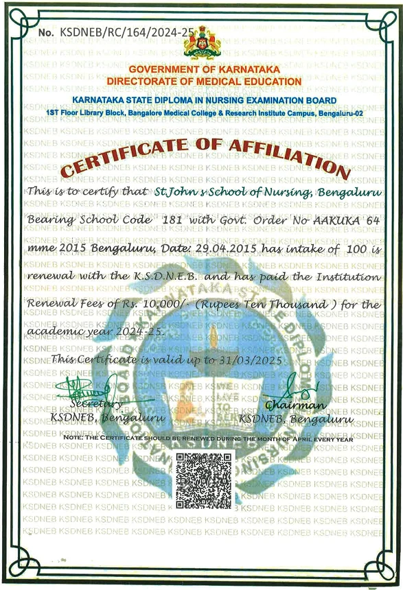 KARNATAKA STATE DIPLOMA IN NURSING EXAMINATION BOARD 