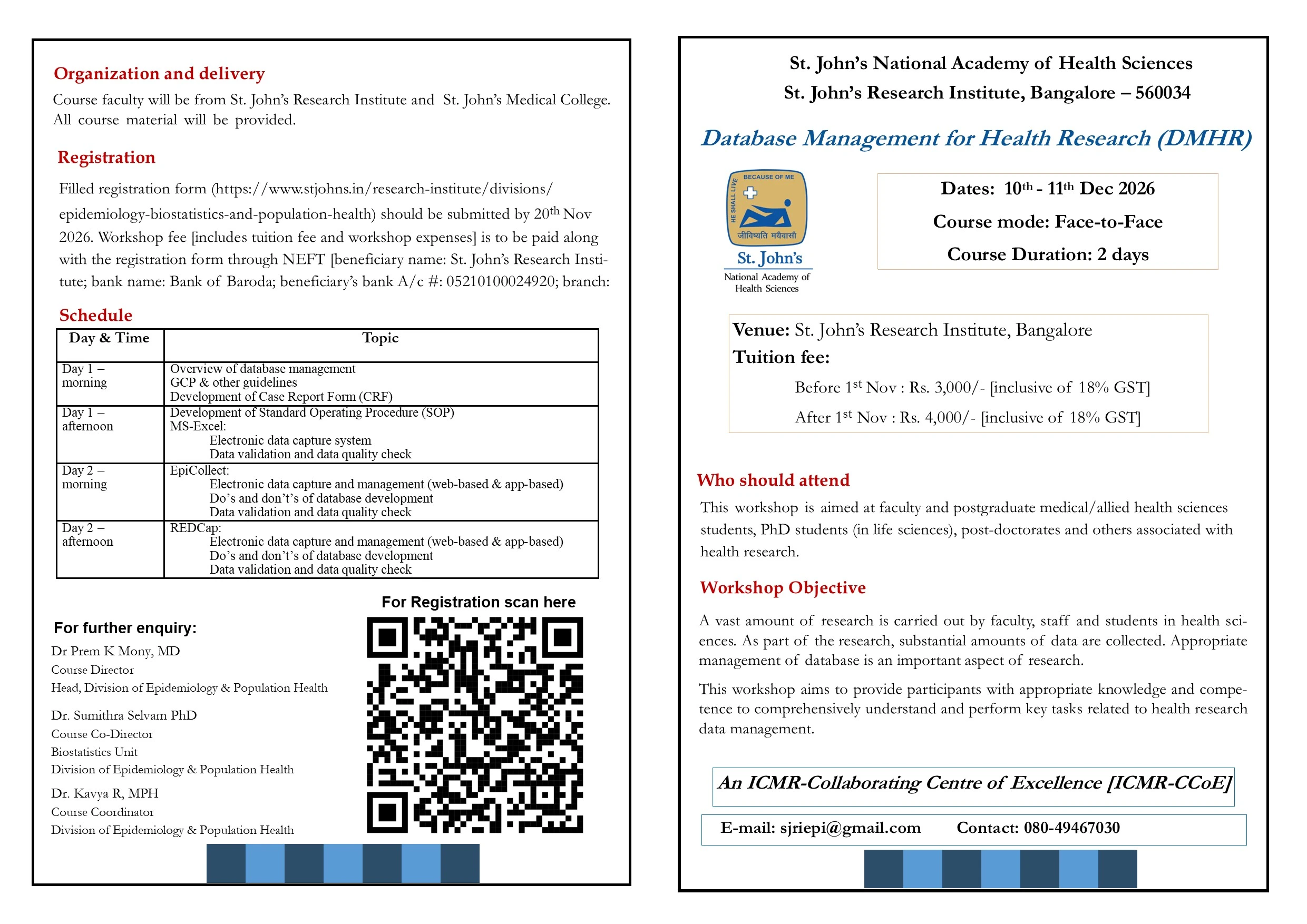 Database Management for Health Research (DMHR)