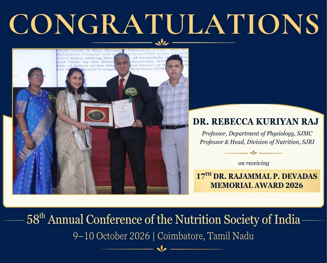 Dr. Rebecca Kuriyan Raj Receives the 17th Dr. Rajammal P. Devadas Memorial Award 2026